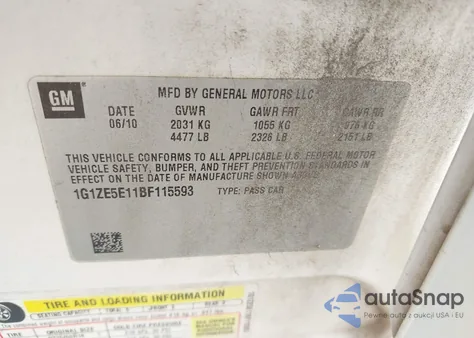 2011 Chevrolet Malibu Ltz z USA, uszkodzony, nr VIN 1G1ZE5E11BF115593